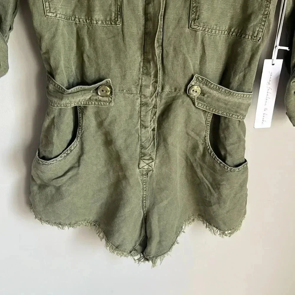 NEW young fabulous & broke river Romper in cadet Pigment